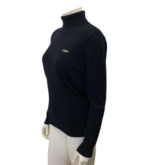Calvin Klein Womens Black Turtleneck Sweater L NWT - Picture 1 of 7